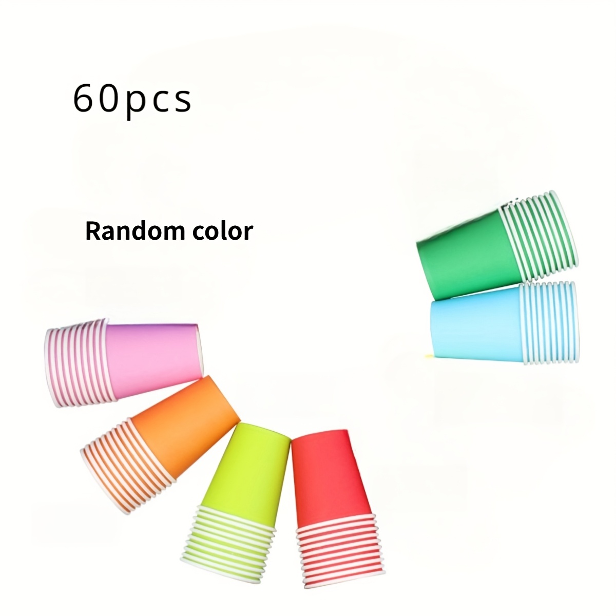 60pcs Random Color Ounce Disposable Paper Cups Party Cups Cups For Party, Diy And Holiday, 6 Colors For Halloween、christmas