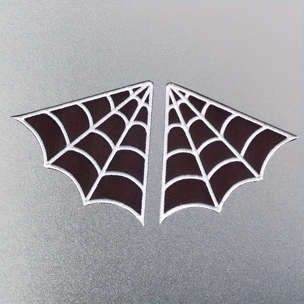 2pcs Web Embroidered Patches, Iron-on Appliqué For Clothing Repair And Decoration