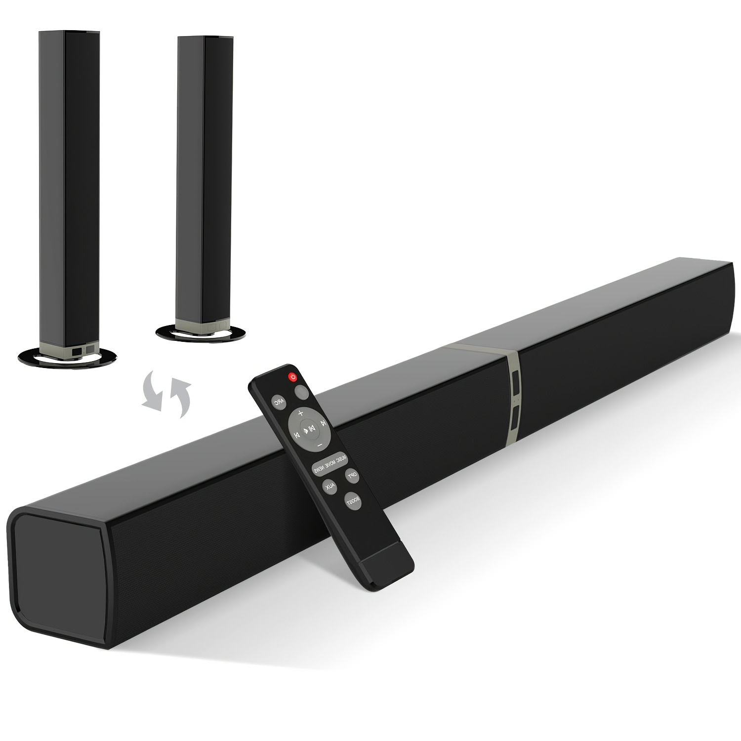 2 IN 1 TV Sound Bar, SoundBar For Smart TV, Wireless Speaker Surround Home Audio, Sound Bars With Subwoofer, ARC/Optical/AUX Connection, With Infrared Remote Control