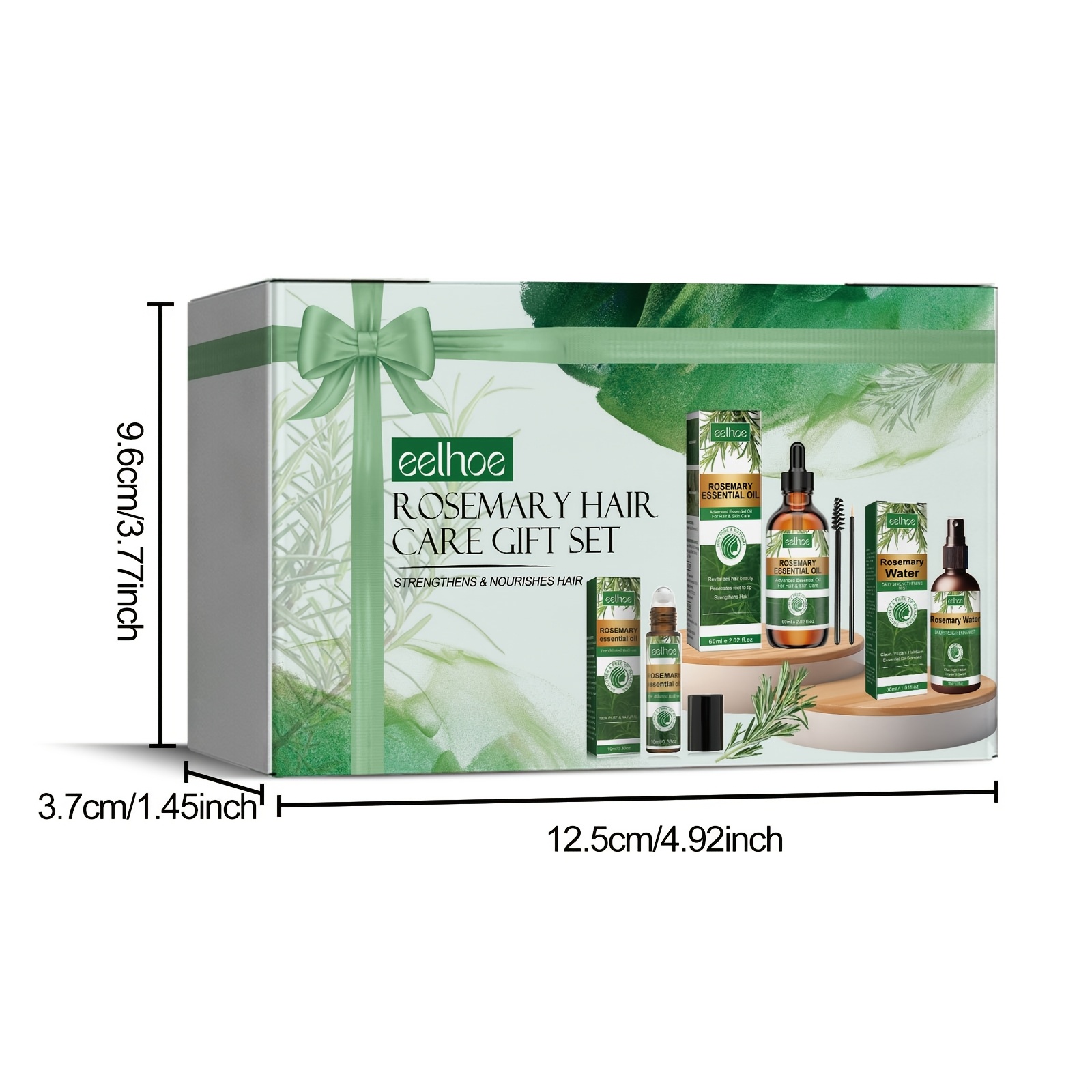 Poklon kutija za njegu kose s ružmarinom, hidratantna i hranjiva za korijenje kose, set za njegu kose dostupan u raznim veličinama.