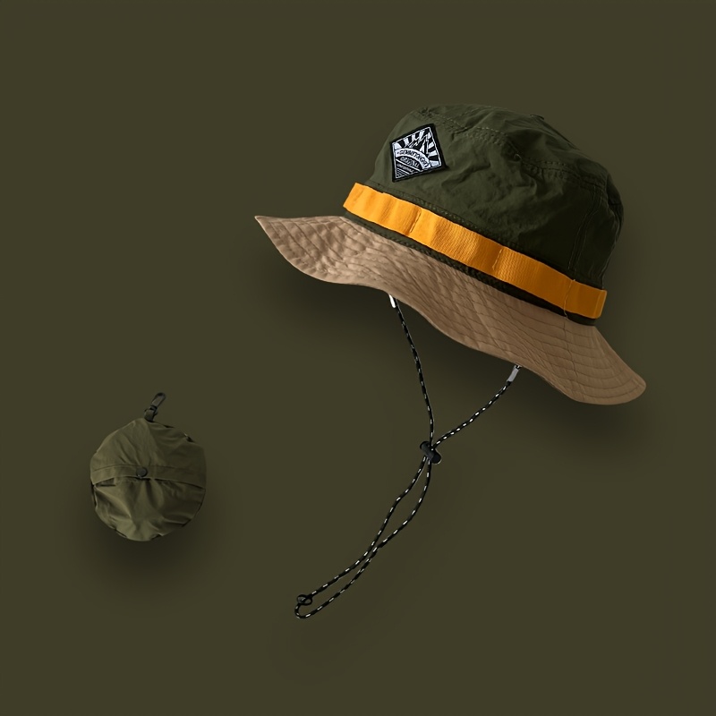 Image of Korean Contrast Quick-dry Fisherman Hat Men's Spring Summer Outdoor Sports Foldable Storage Mountaineering Cap Casual Bucket Hat Sun Hat