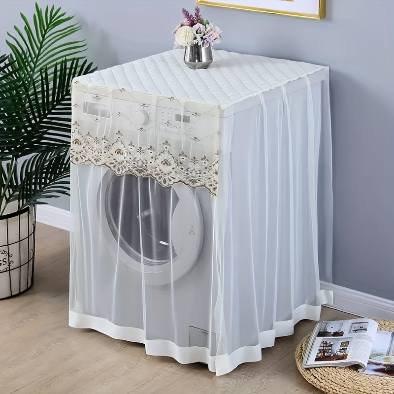Image of Drum Washing Machine Cover Dust Protection Lace Washing Machine Dust Cover