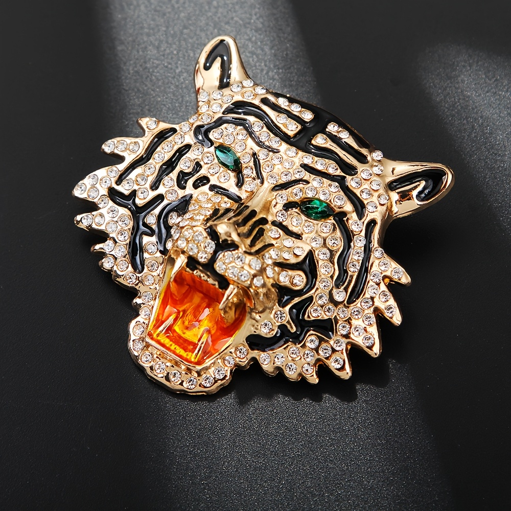 Retro Tiger Head Brooch, Unisex Accessory