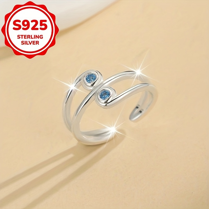 Women's S925 Silver Open Toe Ring with Cubic Zirconia