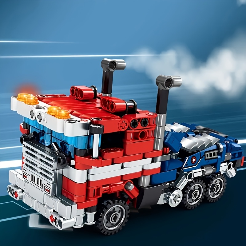 1920 Particle Deformation Robot, Creative 2-In-1 Model, Car Building Block Set, ABS Plastic Construction Toy, Educational DIY Home Decor Gift