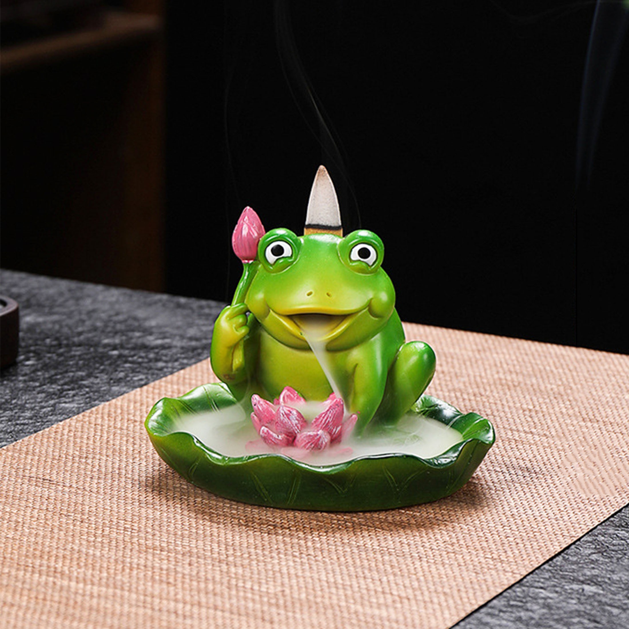Frog Boat Incense Holder Waterfall Ceramic Backflow Incense - Temu