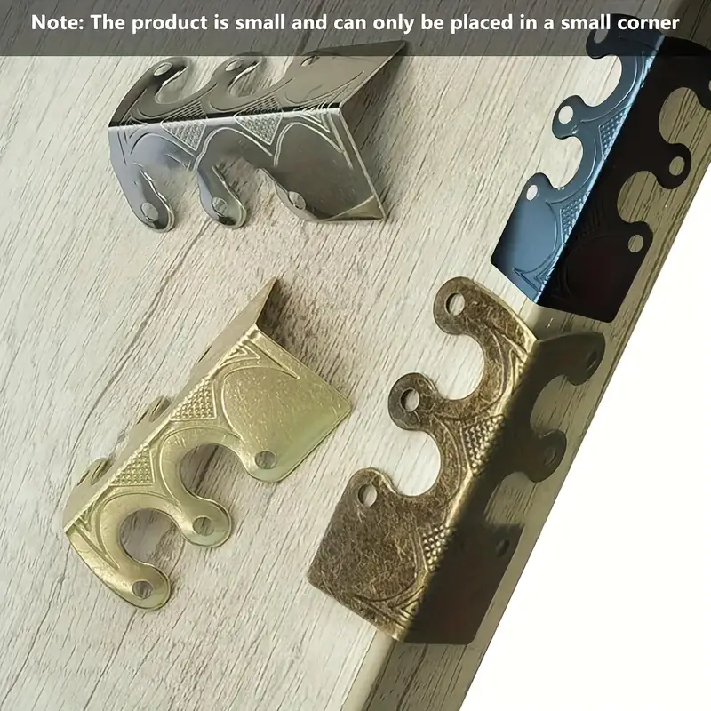 Protezioni Angolari In Ottone Anticato - 4 Pezzi Per Scatole Legno, Design Decorativo - Foto 6