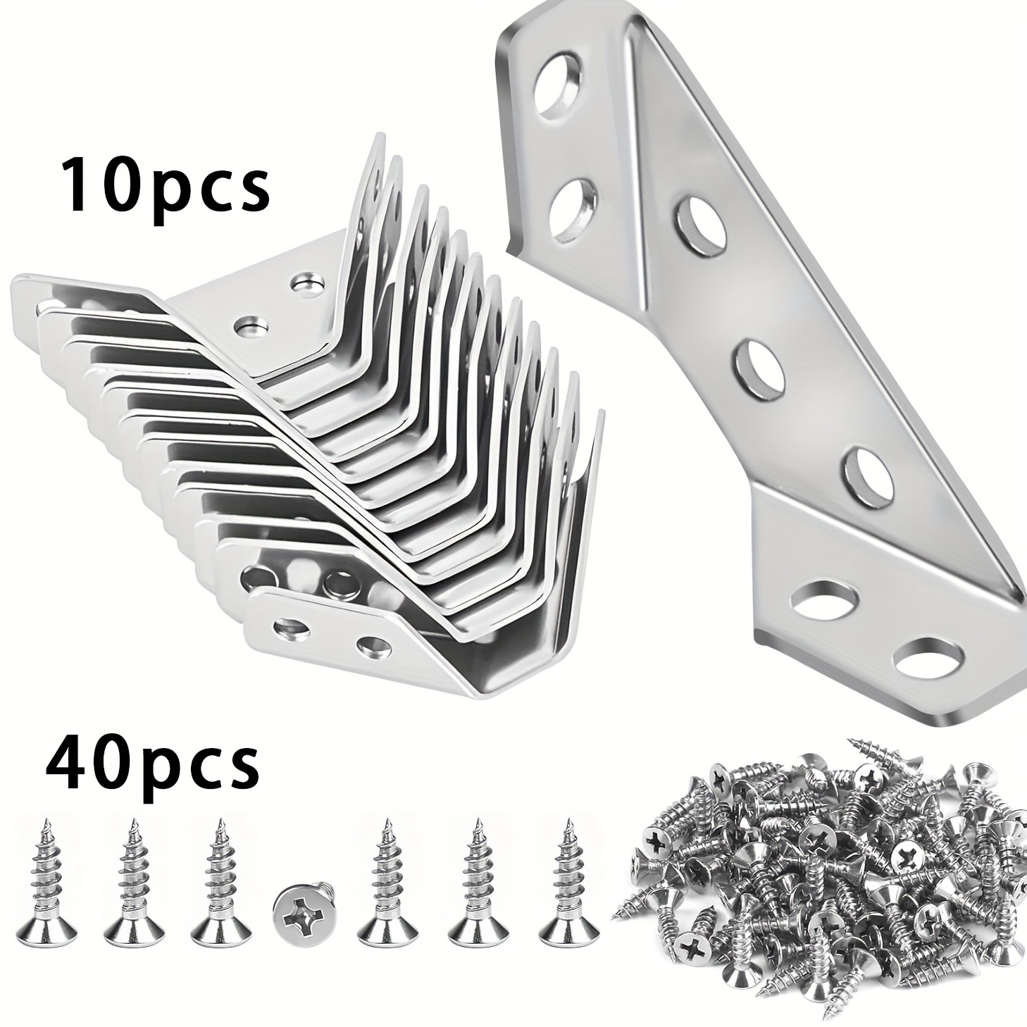 Angle Bracket 4-Pack Heavy Duty 90-Degree Corner Braces - 2x2x4in Steel L Brackets With Screws For Furniture & Shelves Heavy Duty L Brackets
