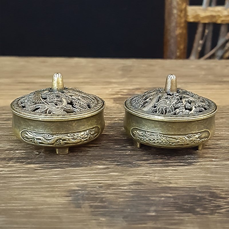E-shop 2er-Set Mini Drachen- und Phönix-Räuchergefäße, Neujahrsgeschenk, Räucherstäbe, geeignet für Meditation, Zen, Zen-Sitzen, Yoga, Freizeit,