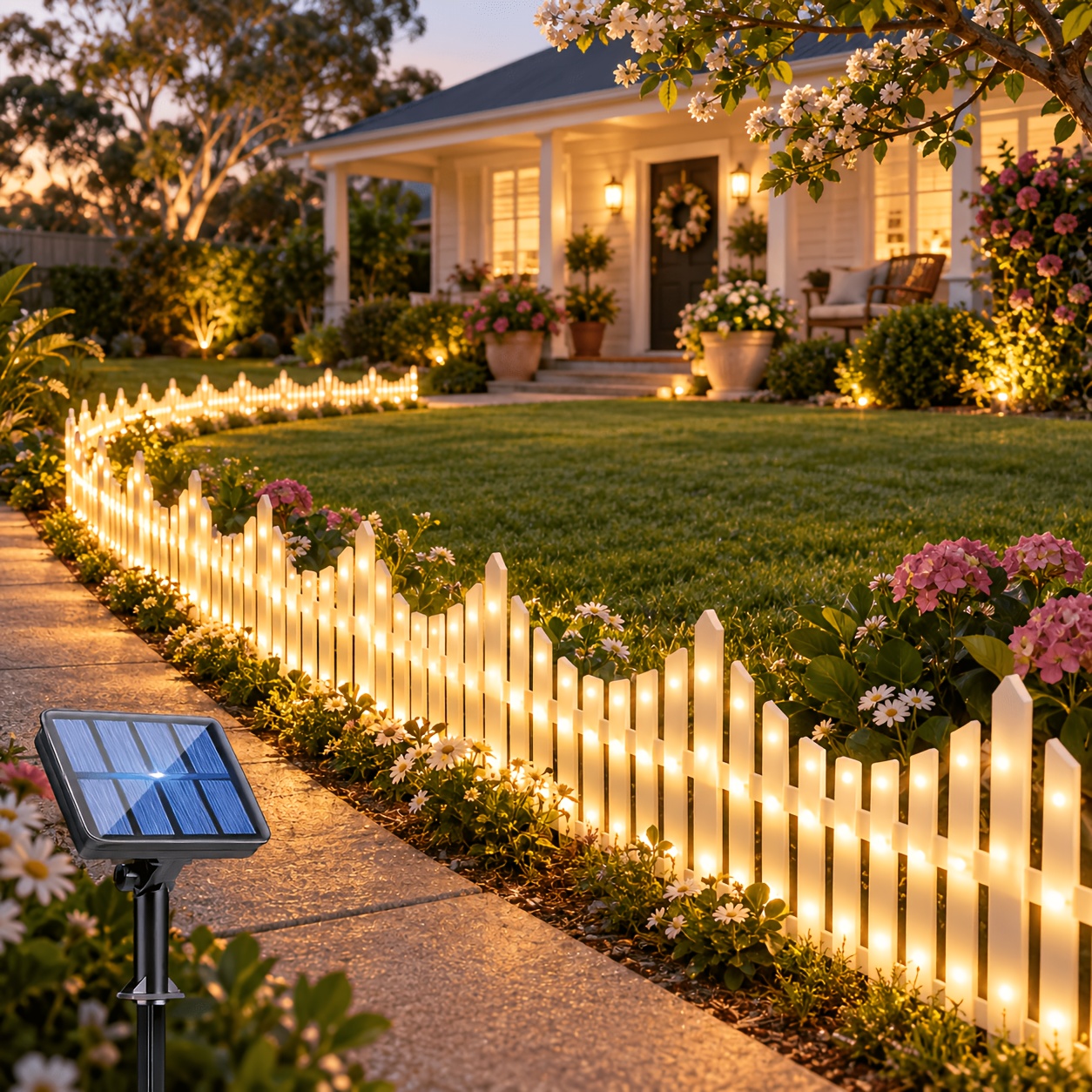 TEMU 8-pack Solar Outdoor Lights, Halloween Garden Decorations Lawn Fence Lights, New Year Decorations Christmas Decorations 18 Lighting Flashing
