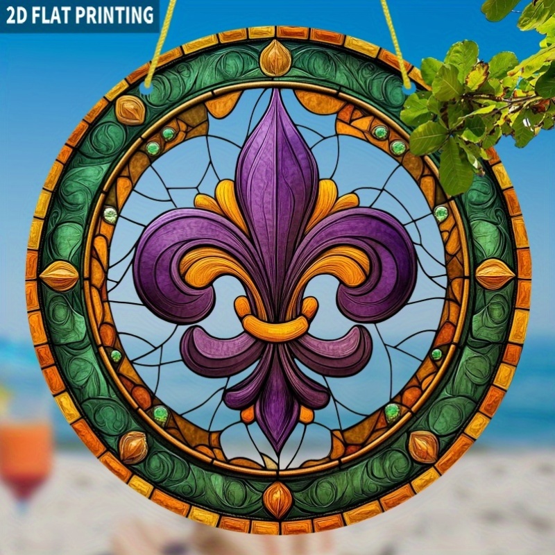 TEMU 2d Flat - 2d Flat - A 2d Flat, Single Piece Elegant Sun Catcher Measuring 7.87x7.87 Inches, Featuring A Circular Acrylic Design With A Colorful