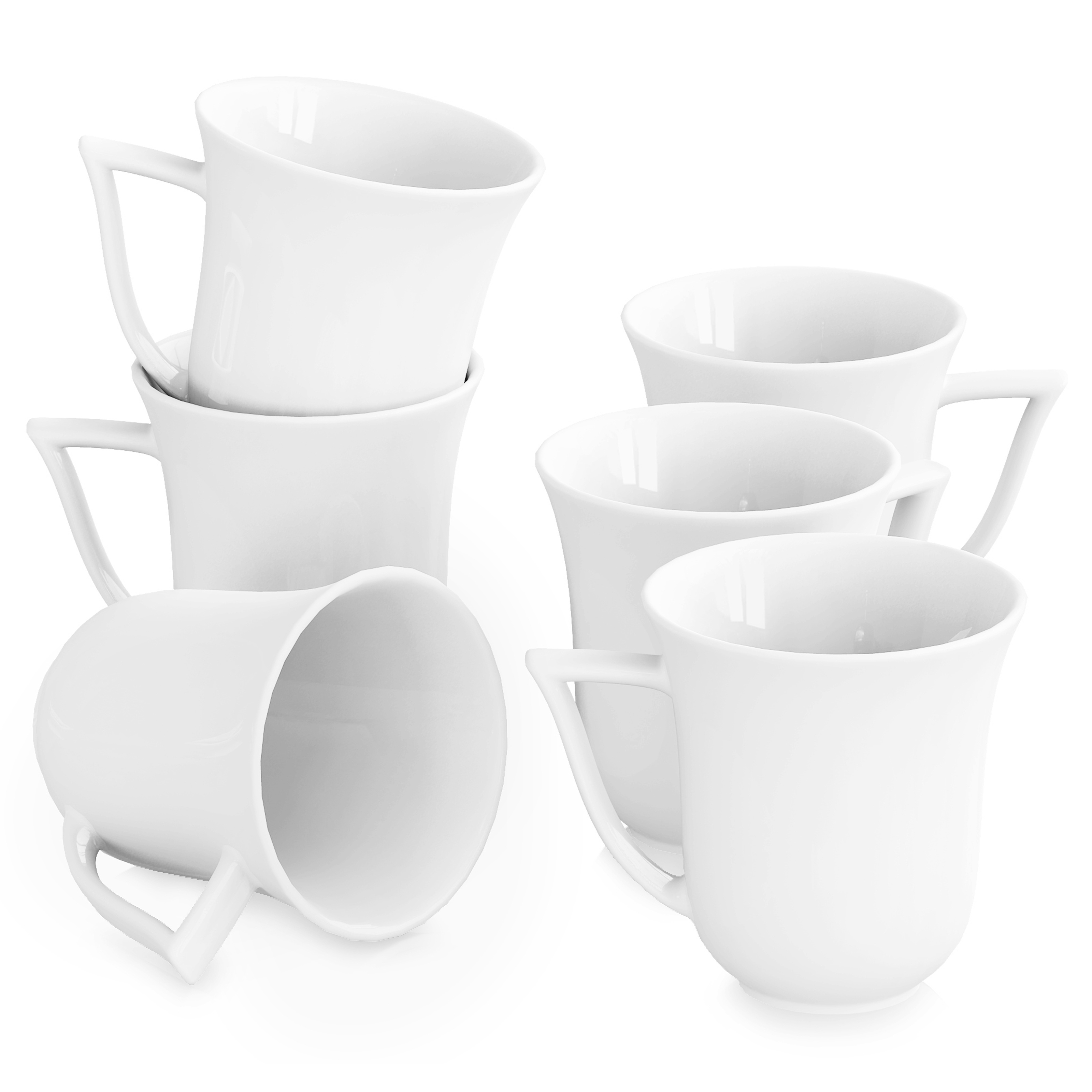 

6 Tasses à café en porcelaine ivoire blanche pour expresso et cappuccino