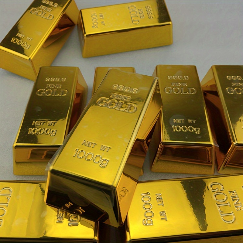 electroplated plastic golden brick golden bar solid sample model details 1