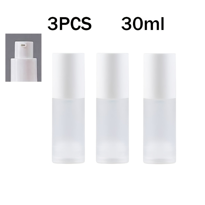 TEMU 3pcs 15ml/30ml/50ml Airless Vacuum Pump Bottle Set – Leak-proof Travel Cosmetic Containers For Serums, Creams, Lotions, | Refillable Frosted