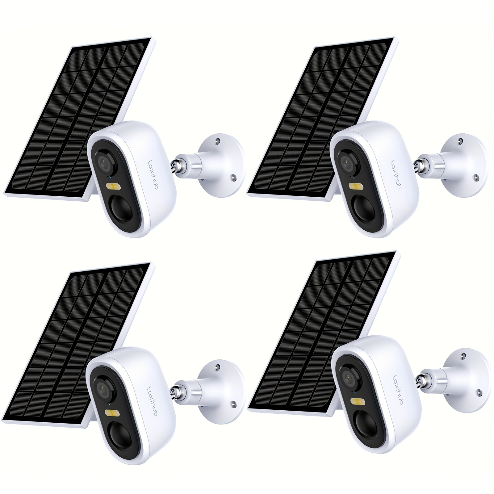 4pcs Laxihub Fhd Wireless Security Camera, Outdoor Use Wi-fi Camera, Tracking, Ip65, Color Night Vision, 2 Way Audio For Baby & Pet Safety, Remote Access Via App, Sd/cloud Storage