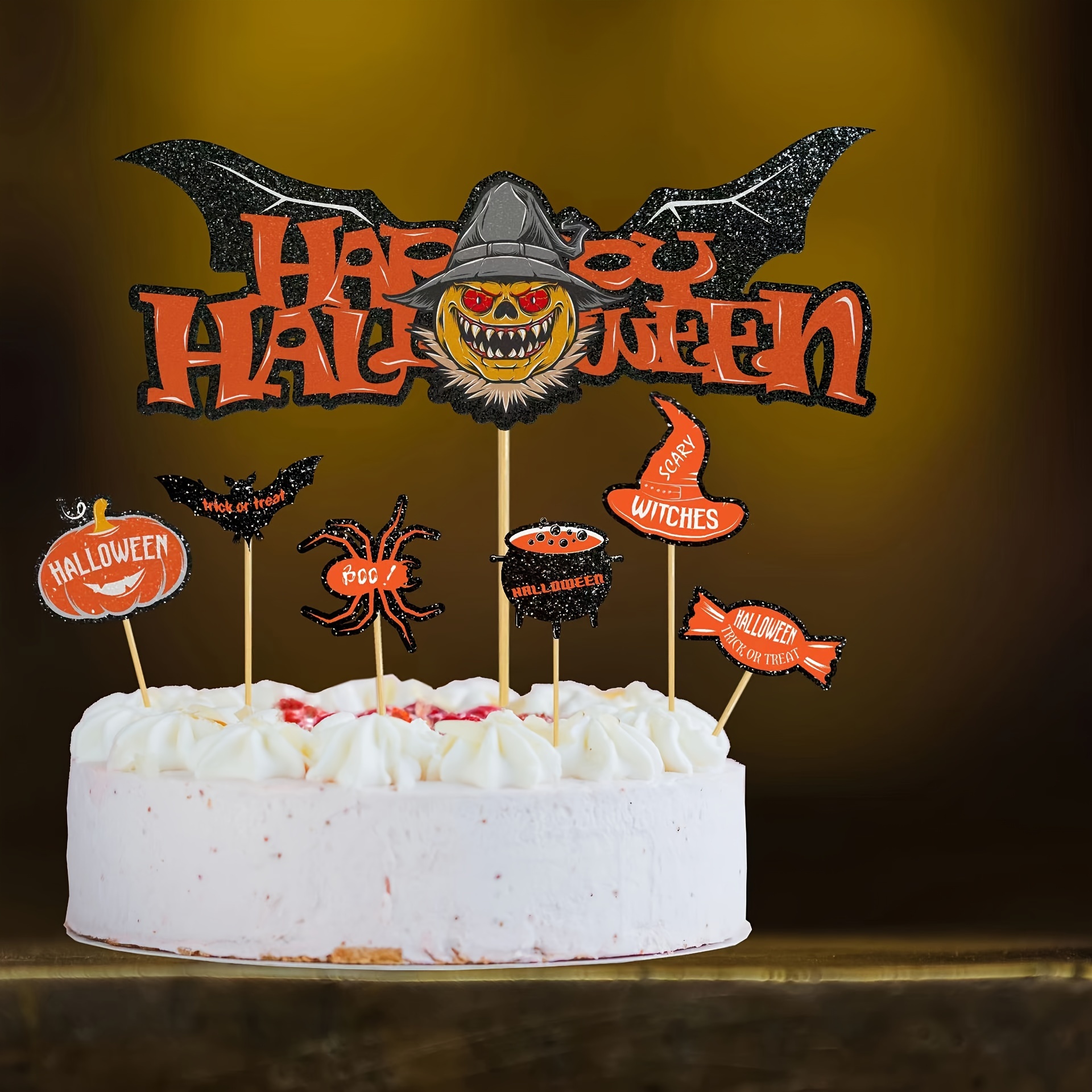 Halloween Gâteau Topper, Décorations De Gâteau, Lot De 60
