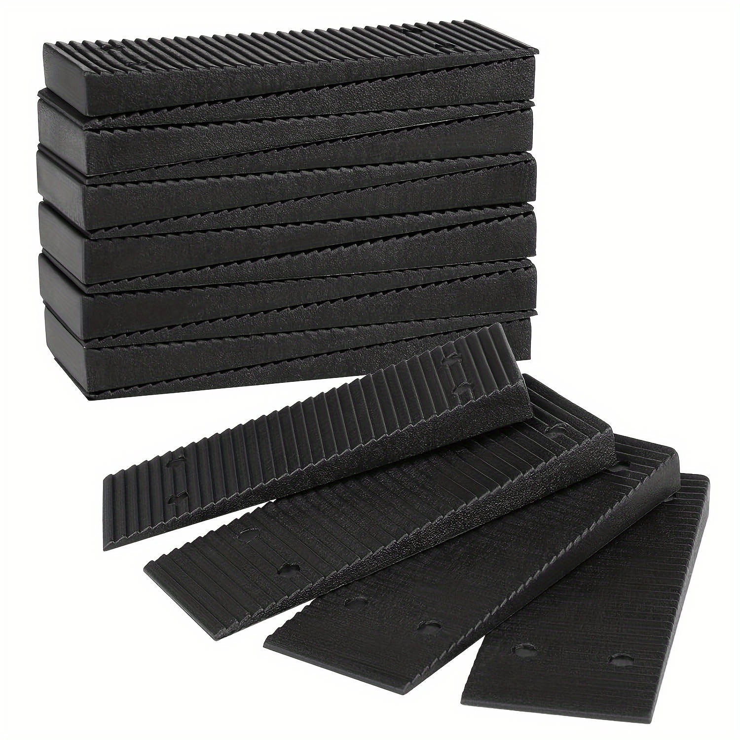 Image of 16-pack Composite Shims And Leveling Wedges, 3.15 Inches, Plastic Shim Wedges For Furniture And Appliances, Diy Furniture Leveler, Easy-snap Door Shims, Table Levelers, Window Shims, Toilet Shims