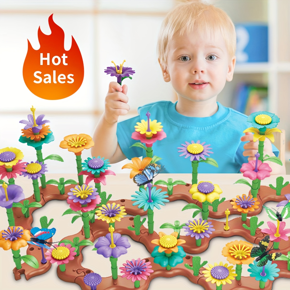 flower garden building toy set vibrant 3d plastic flowers