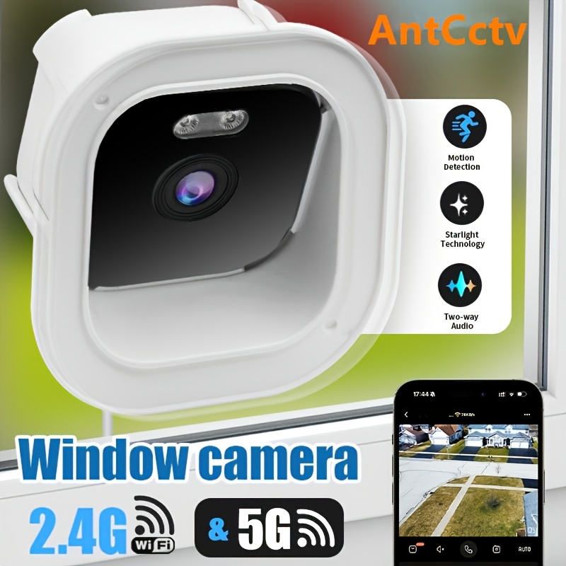 Artikelbild fhd 3mp fensterkamera, dual-band 5ghz & 2,4ghz wifi-innenkameras für die heimüberwachung mit ki-starlight-farbnachtsicht, ki-personen- & bewegungserkennung, einfache & schnelle installation, 24/7-aufzeichnung, zwei selbstklebende montagehalterungen als geschenk, die den betrachtungswinkel des