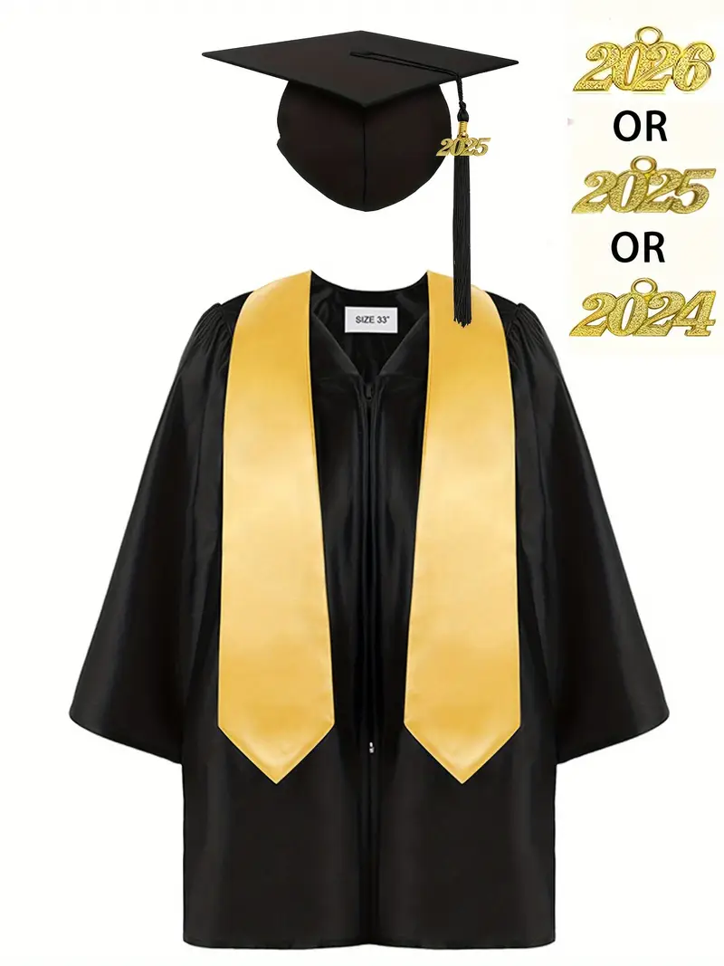 4pcs Set Kindergarten Elementary School Graduation Gown Solid Color Bachelor'S Gown Graduation Dress (* Hat + * Tassel + * Shawl) (Recommended * * ... 4pcs Set Kindergarten Elementary School Graduation Gown Solid Color Bachelor'S Gown Graduation Dress (* Hat + * Tassel + * Shawl) (Recommended * * ...