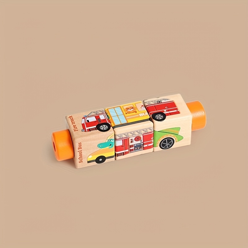 Wooden Rotating Building Blocks Toy, 4-sided Rotating Blocks, Exercising 's Hand-eye Coordination And Manual , Cute Gift, For Christmas