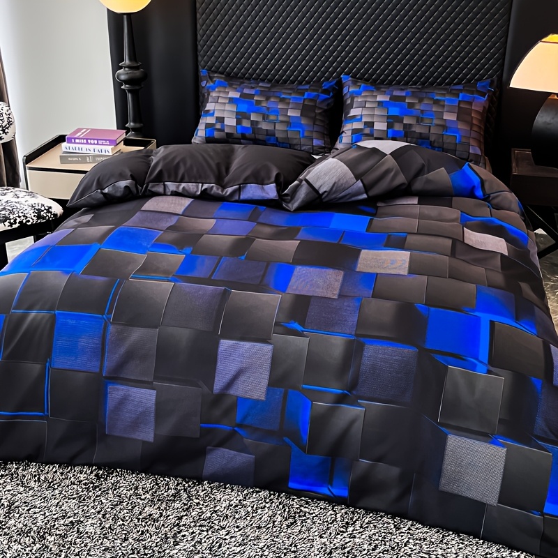 2 3pcs technological sense geometry duvet cover set cool 3  printing home bedding duvet cover for bedroom   1 duvet cover 1 2 pillowcase no core details 11