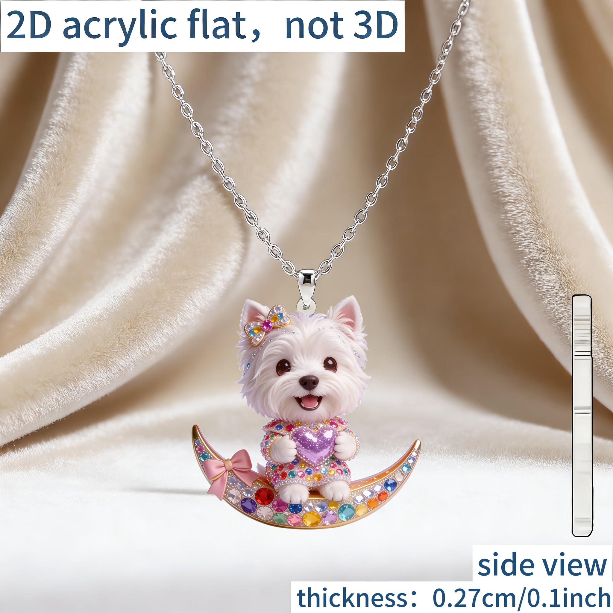 Women's West Highland Terrier Acrylic Pattern Necklace