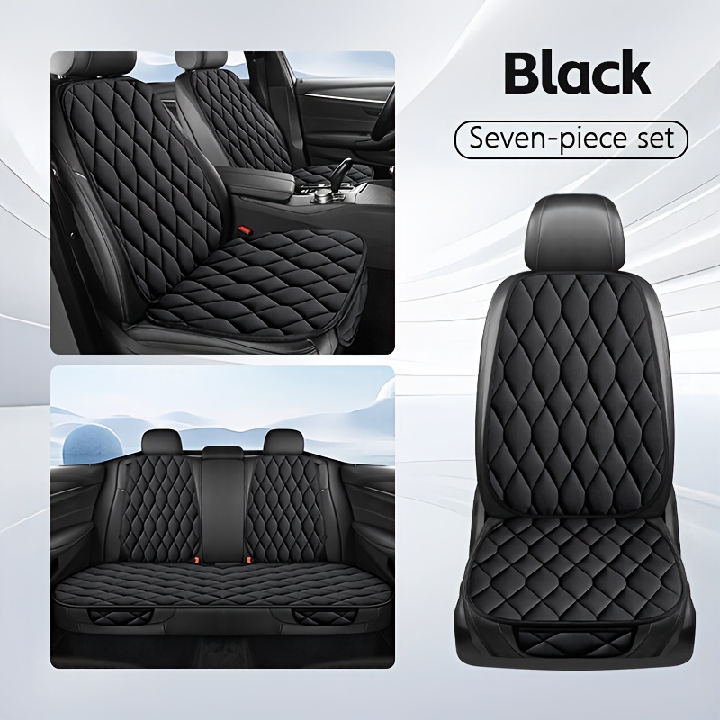 TEMU New Plush Car Seat Cushion 7pcs Set (front 2pcs Seat Pads And 2pcs Backrests, Rear 2pcs Backrests And 1pc Long Pad) Easy To Clean And Detachable