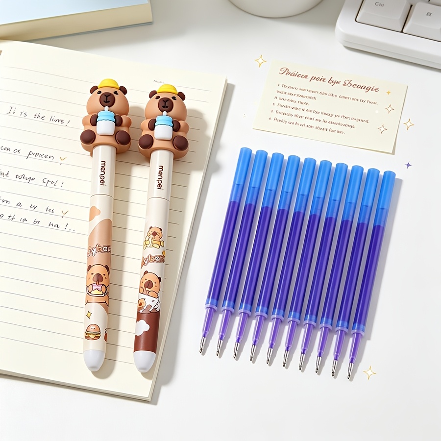 2/12pcs Capybara Twist Erasable Pens, Smooth Writing
