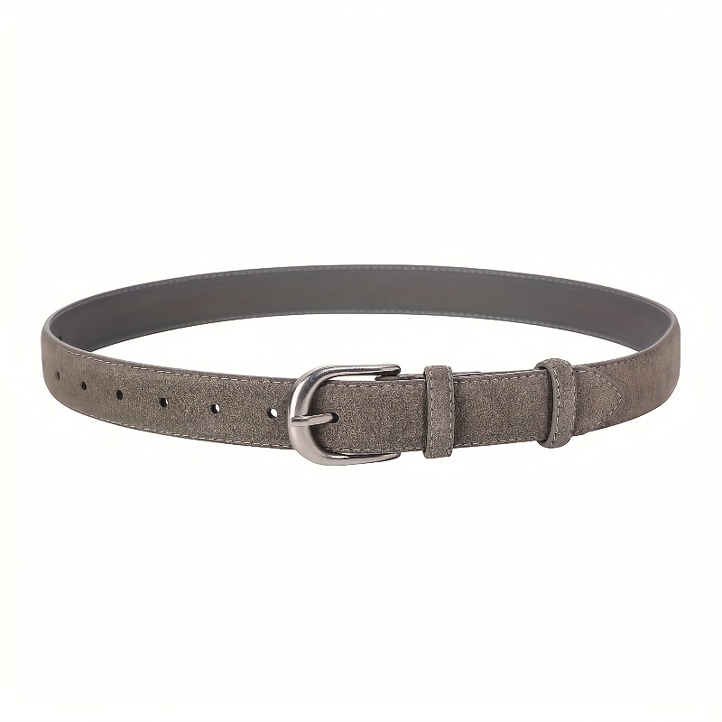 womens suede belt elegant brown non piercing needle - Temu  display picture 3