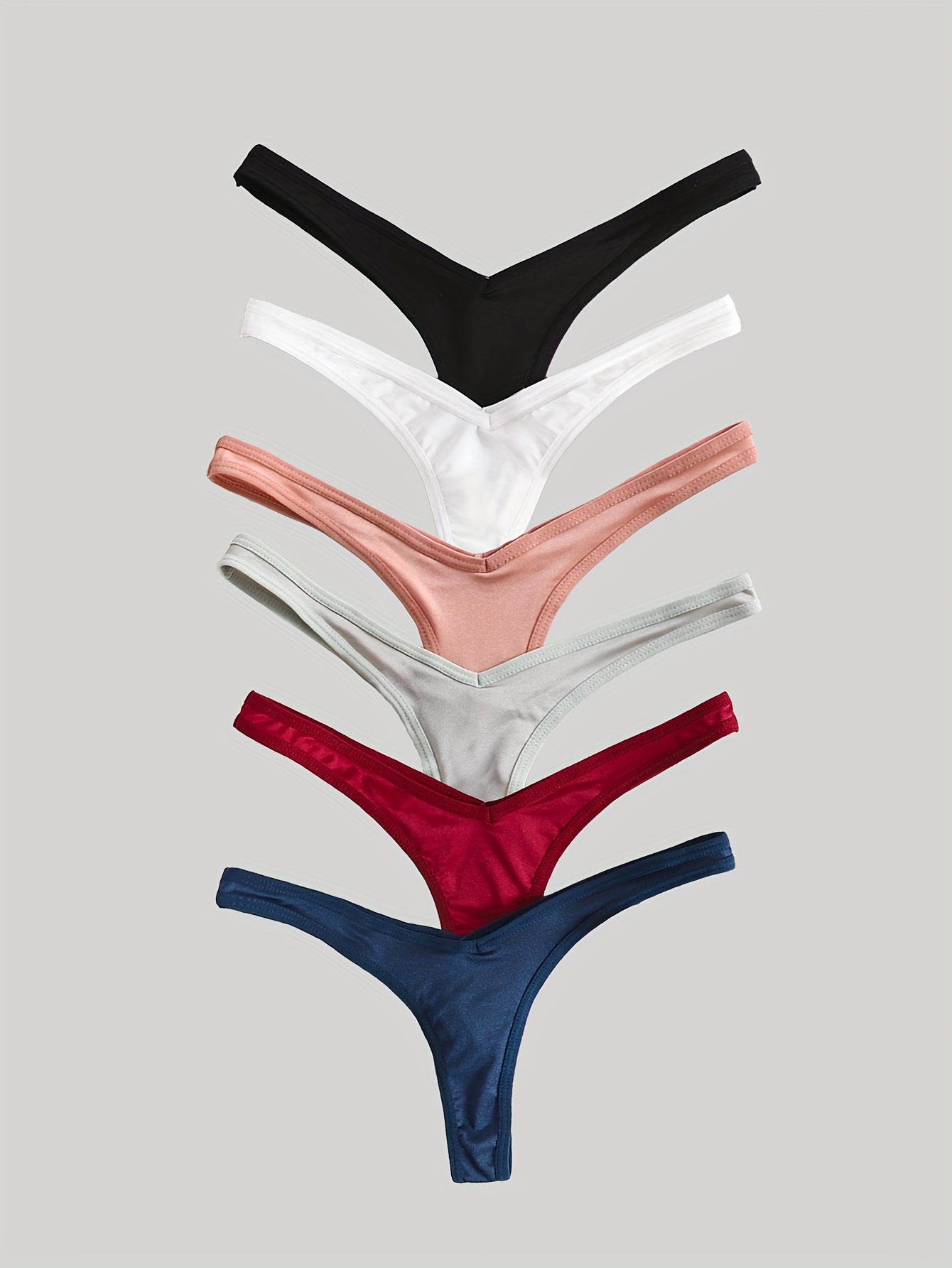 women's elegant solid color v string panties in black Temu Oman