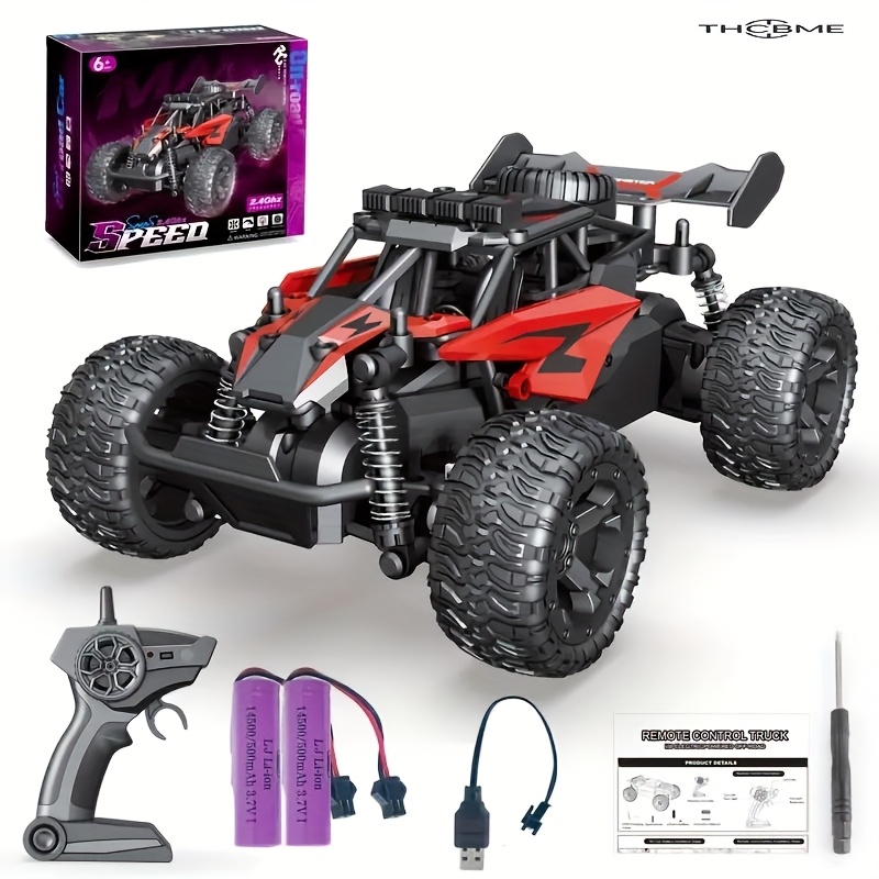 High-Speed RC Off-Road Truck with All-Terrain Performance, 2.4GHz Remote Control, 30+ MPH Racing, USB-Rechargeable, All-Terrain Tires for Kids, Adults, Birthday & Friday Gifts - Red/Yellow Racing Car, Outdoor Adventure, Sporty Look, Sturdy Build, Adult Hobby, Rugged Design, Rechargeable Battery, Remotecontrolled Vehicle