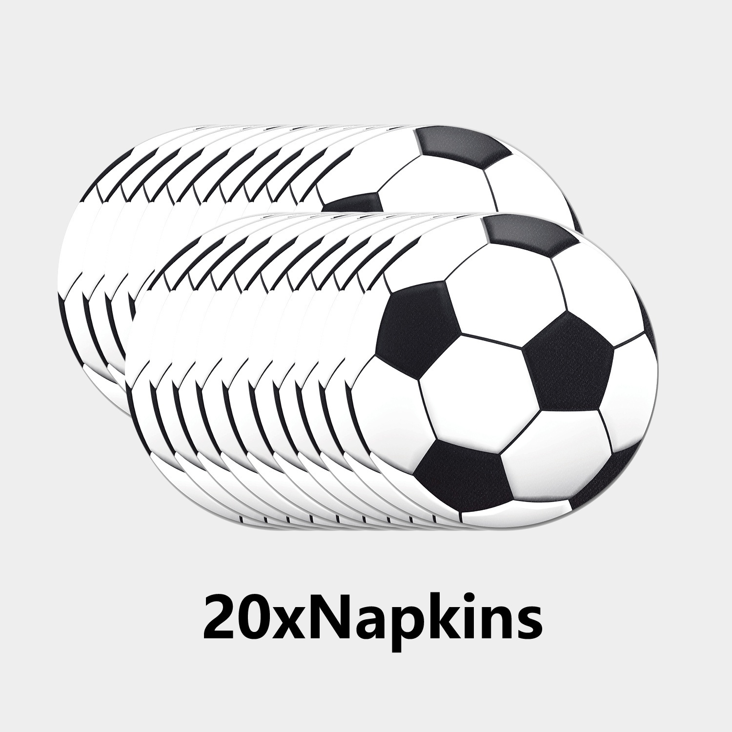 TEMU 20 serviettes de table de ballon de foot, 16 cm (6,3 x 6,3 pouces), , 4 couches, jetables, avec motif de football, parfaites pour les fêtes de