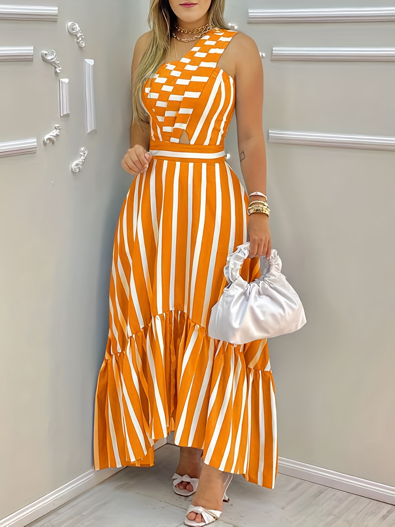 Feminine Ruffle Maxi Dress ML-HA2093