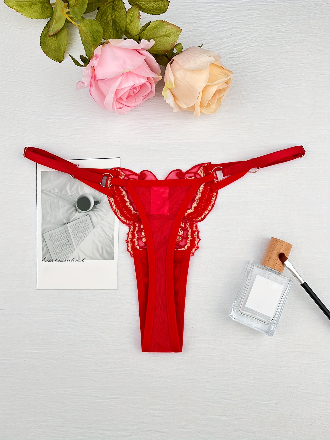 Butterfly Shaped V String Thong Adjustable Strap Ring Panty - Temu