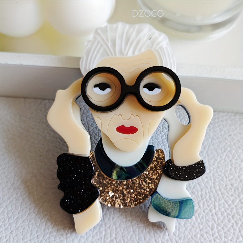 vintage elegant acrylic brooch pin large round Temu Canada