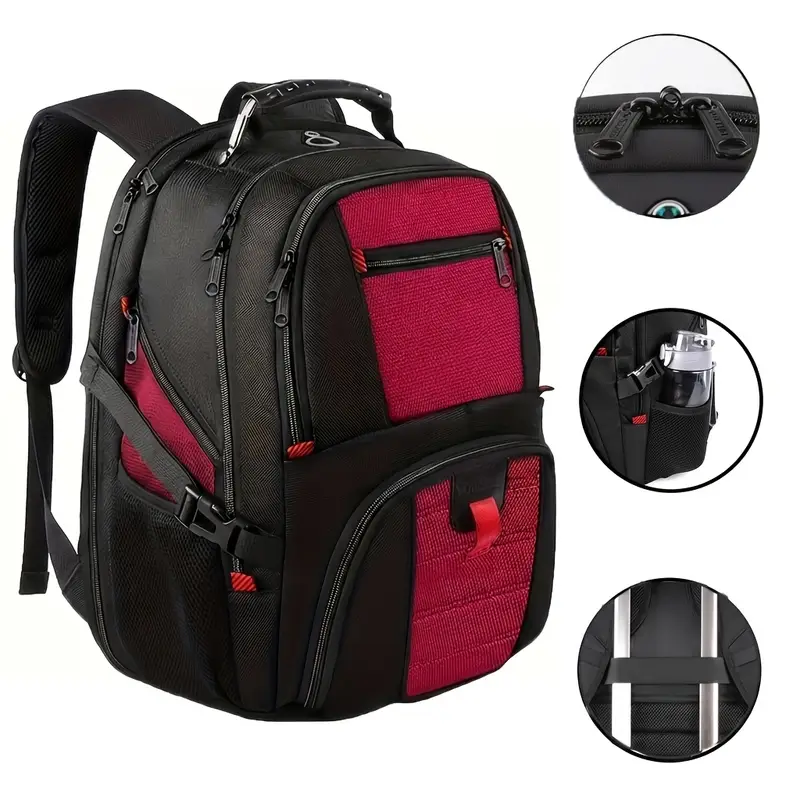 biggest laptop backpack Travel Backpack, 17 Inch Extra Large Laptop with USB Charging Hole 45L Anti Theft Travel Backpack Water Resistant College Business Computer Bag Fit 17.3 Inch Laptop for Men Women 500ml water bottle travel backpack extra large 50l
