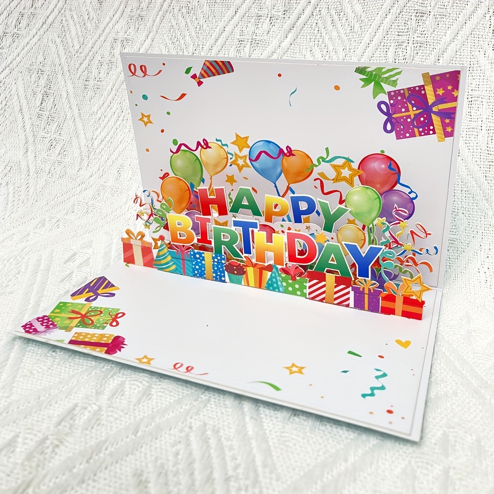 

3d Pop-up Birthday Greeting Card With Cartoon Pattern - Holiday Themed Funny Birthday Card For Family And Friends, Special Feature Pop-up, For Anyone