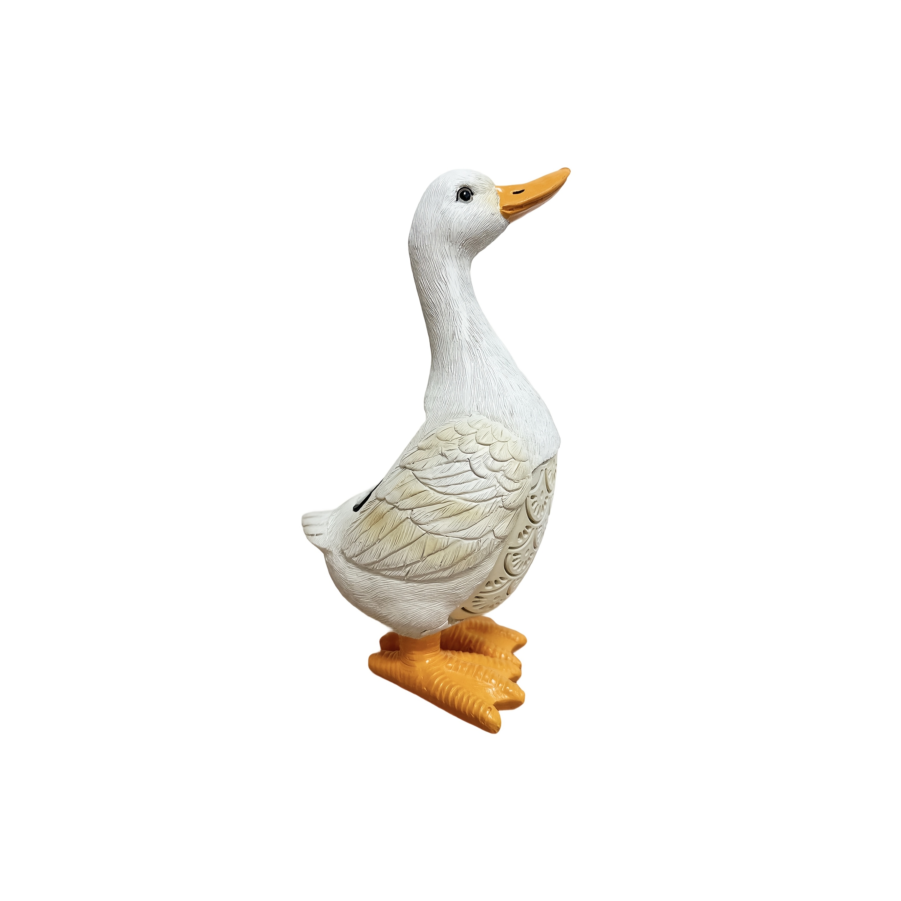 TEMU 1pc Lampe Solaire, Canard Blanc , Projection Florale , Lampe de Sculpture Créative, Éclairage Paysager Extérieur IP44, Convient pour Jardin,