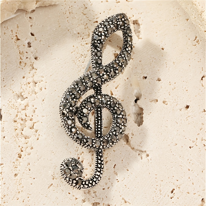 TEMU 1 Broche Vintage à Motif de Note de Musique