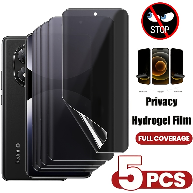 E-shop 5-teiliges Hydrogel-Privatschutzfolie, Kompatibel mit Redmi Note 15 Pro+/Note 15 Pro 5G/4G/Note 15 5G/4G/Note 14 Pro+/Note 14 Pro 5G/4G/Note 14
