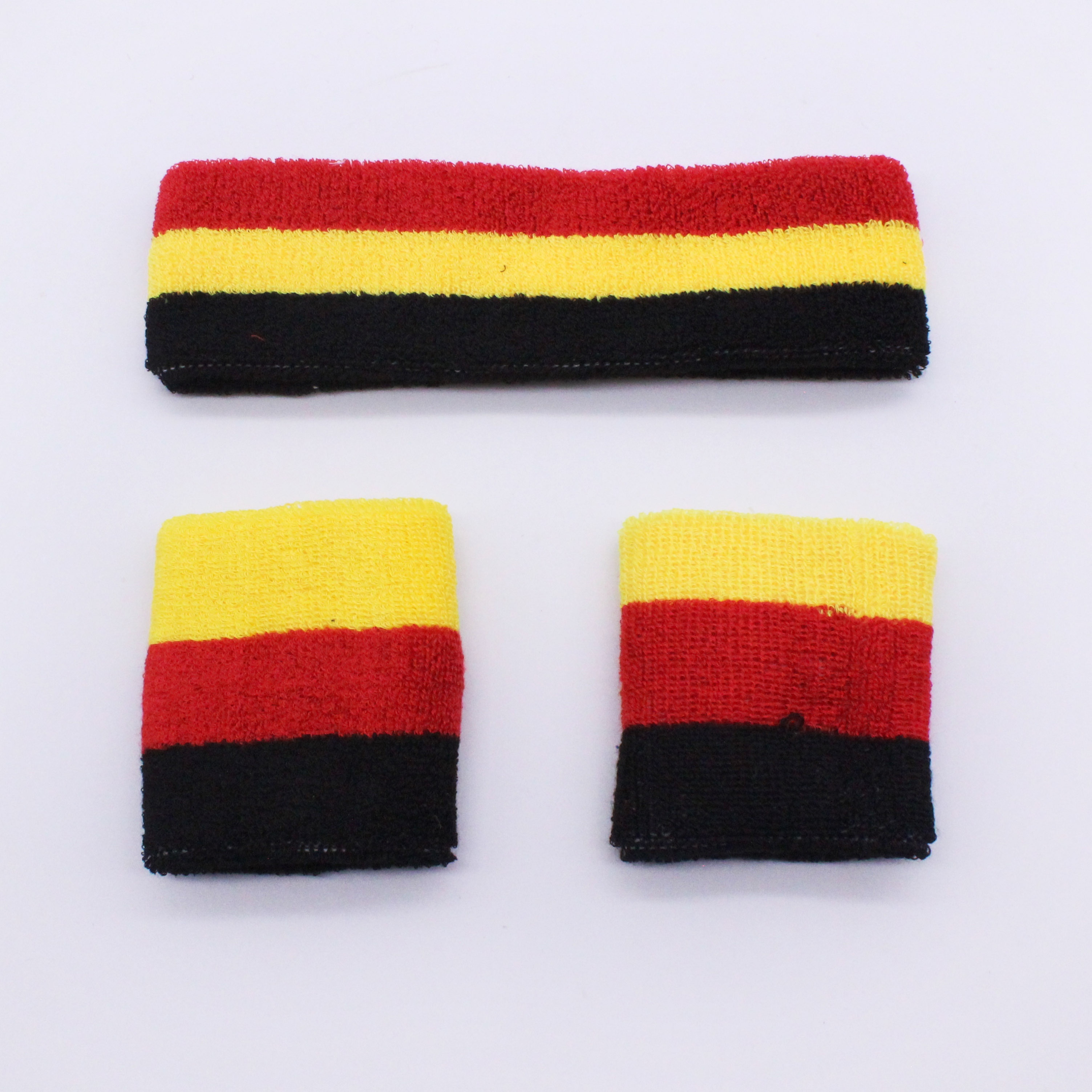 Image of 3pcs Set: Sports Headband, Sweat-absorbing Wristbands, Colorful Headband In Colors