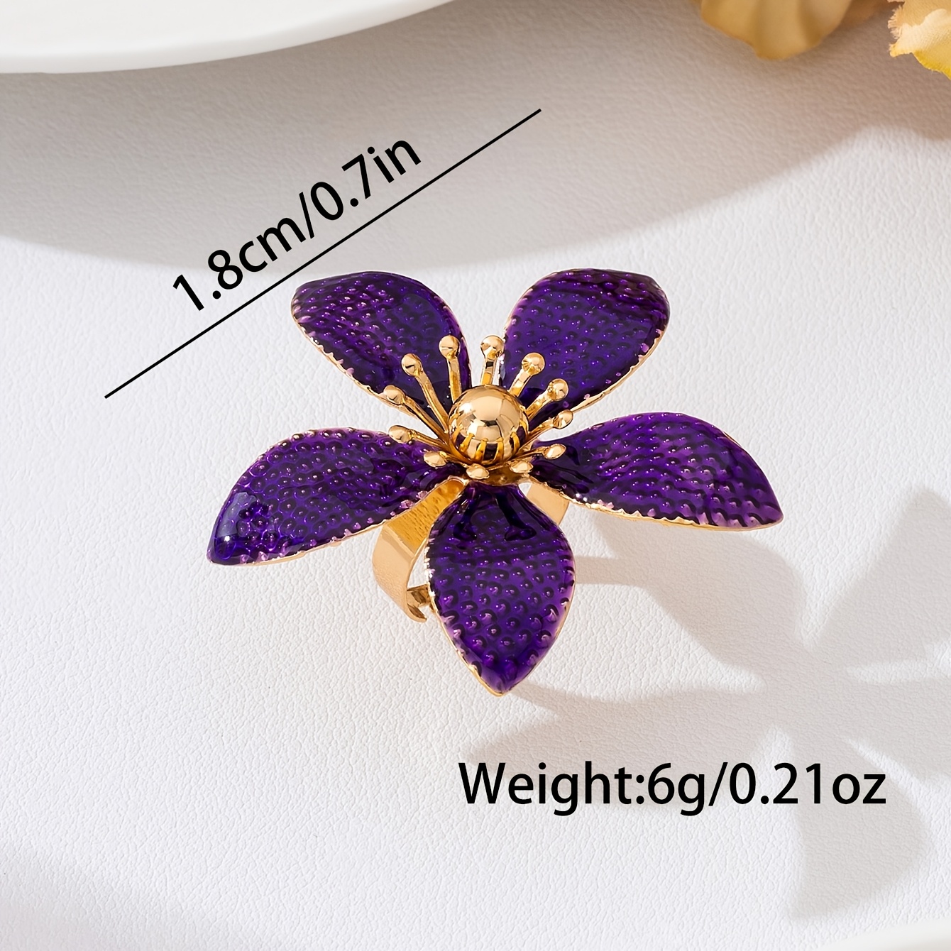 Women's 3D Oil Drop Flower Adjustable Ring, Summer Gifting