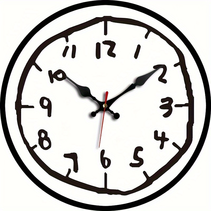 TEMU Modern Minimalist Artistic Wall Clock - Silent, No-ticking Design For Home , Battery Operated (aa), Round Wooden Shape