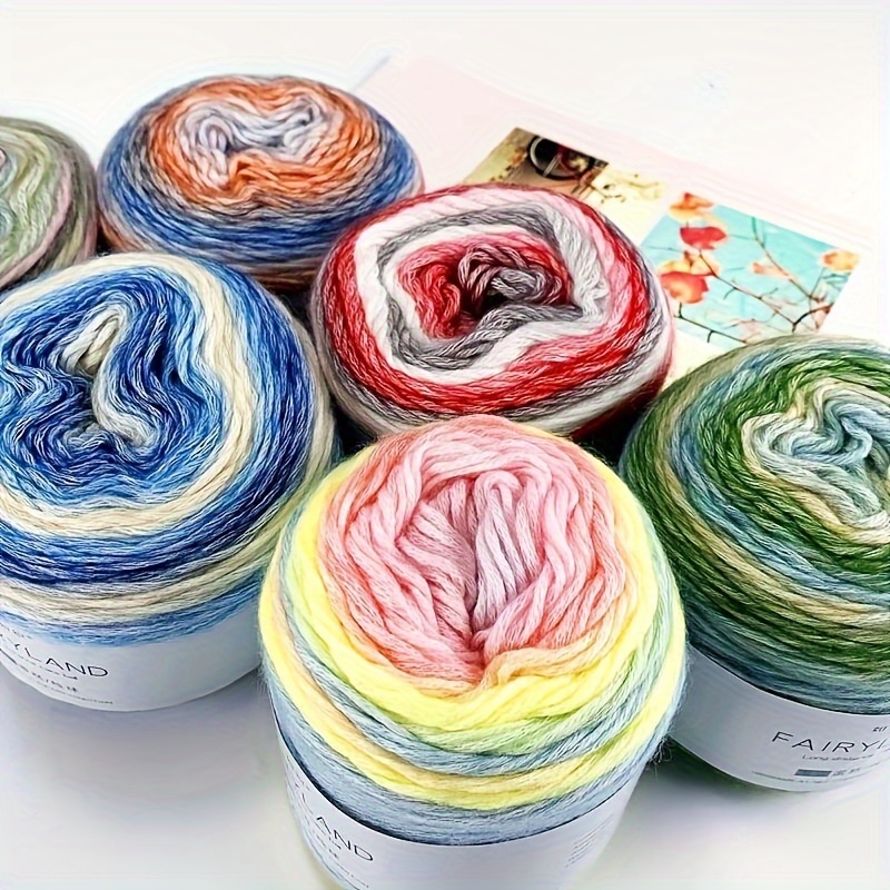 

Variegated Gradient Cake Yarn, Ombre, -thin Bulk Yarn, (30%, 30% Acrylic, 30% Wool, 10% Nylon), For Diy Knitting, Crochet, Sweaters, Scarves, Hats