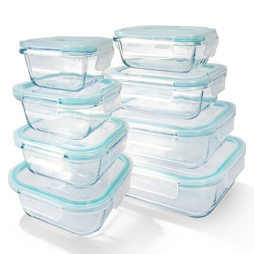 24 16 sealed glass food storage boxes fresh keeping boxes microwave ovens ovens suitable for salads fruits vegetables sandwiches bento boxes sealed storage durable glass food storage containers outdoor lunch boxes 12 8 box 12 8 lid