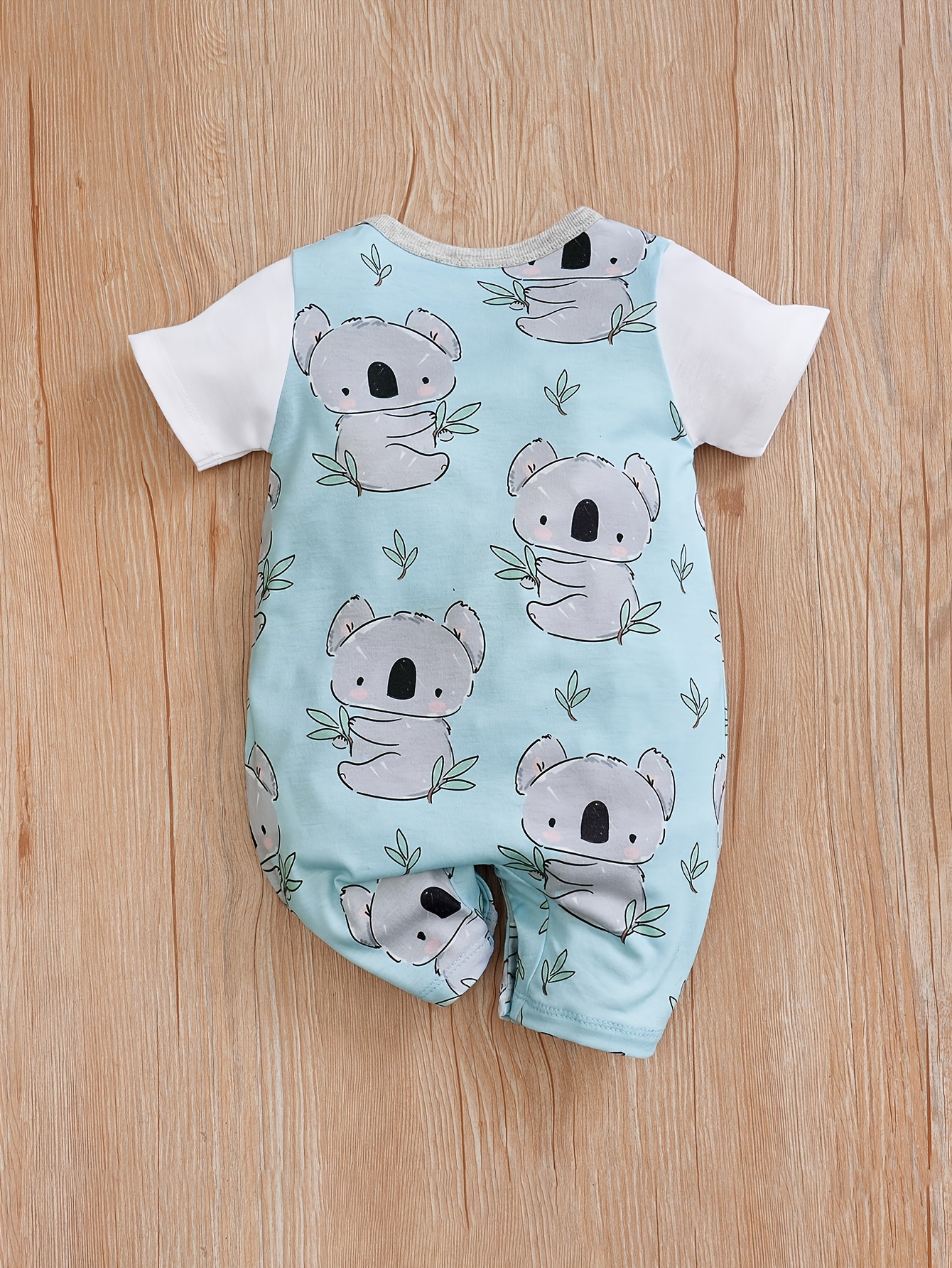 summer short sleeve koala onesie cute leaf Temu