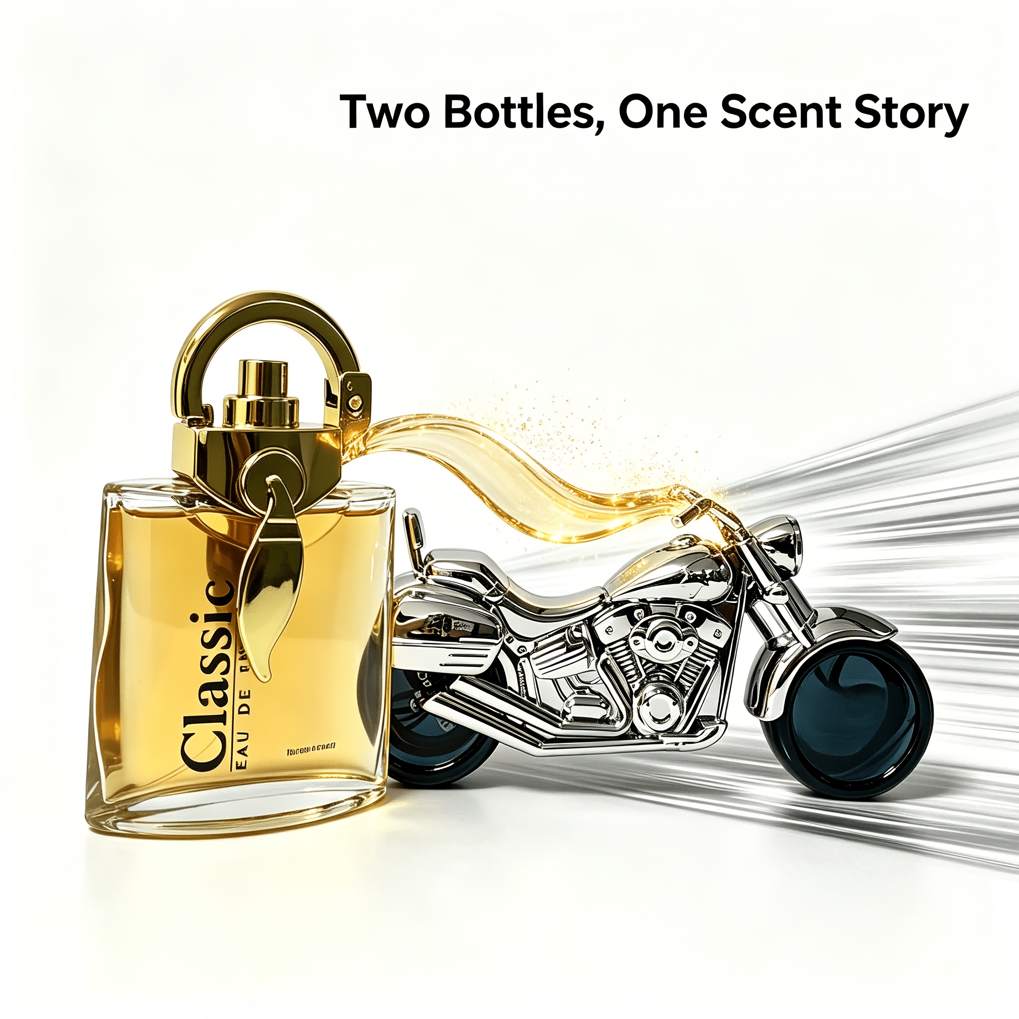 Image of 2pcs Set 's Eau De Toilette Motorcycle-shaped Perfume And Classic Lock Bottle Perfume Aquatic Fragrance Long-lasting Eau De Toilette Daily Niche Fragrance Daily Gathering