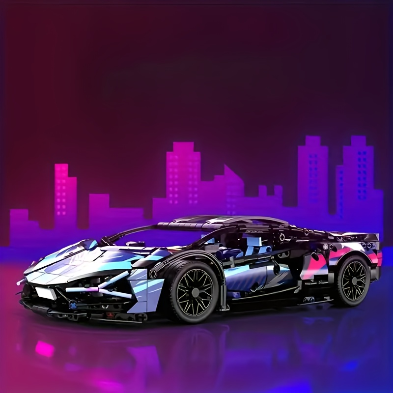 Stylish Cyberpunk Supercar Building Blocks - Perfect for Halloween & Christmas