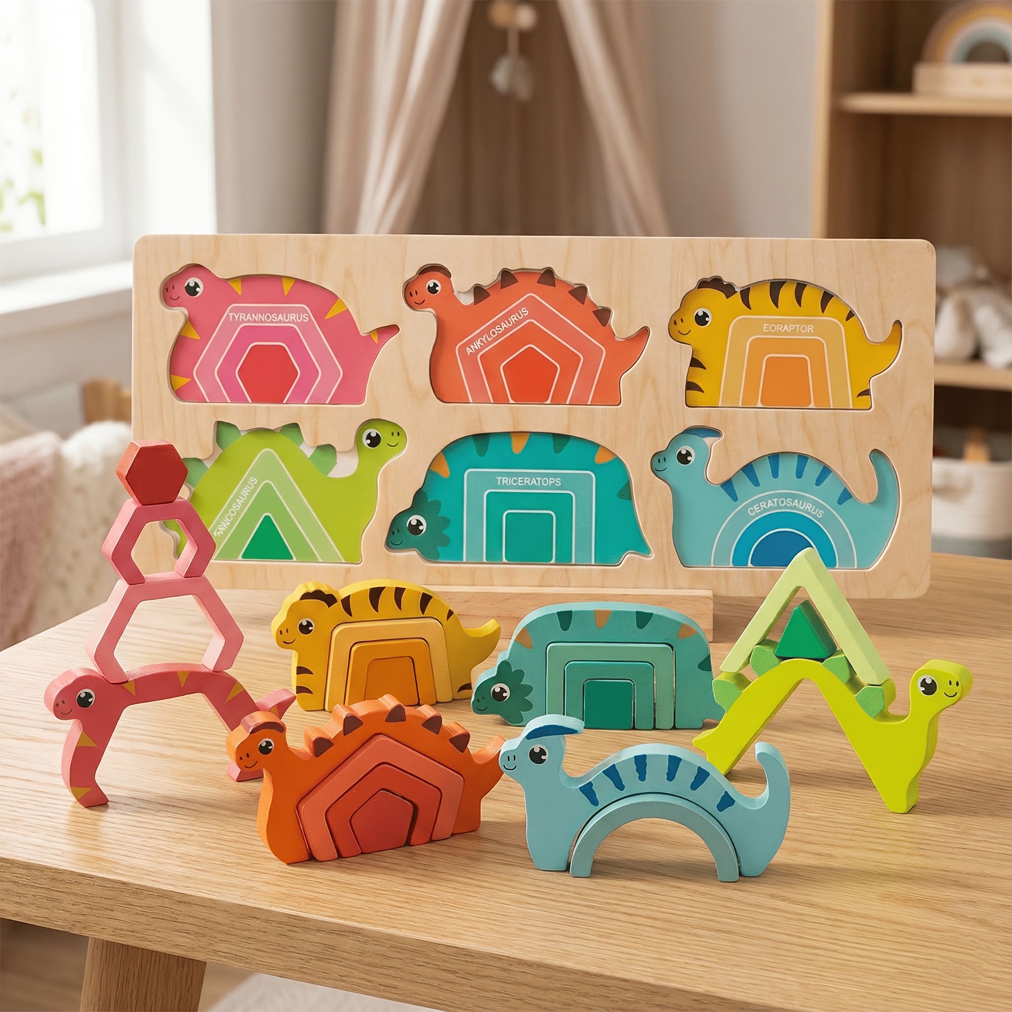 item picture premium wooden dinosaur construction kit stem educational engineering toy for kids 4 8 physics   game birthday easter gift